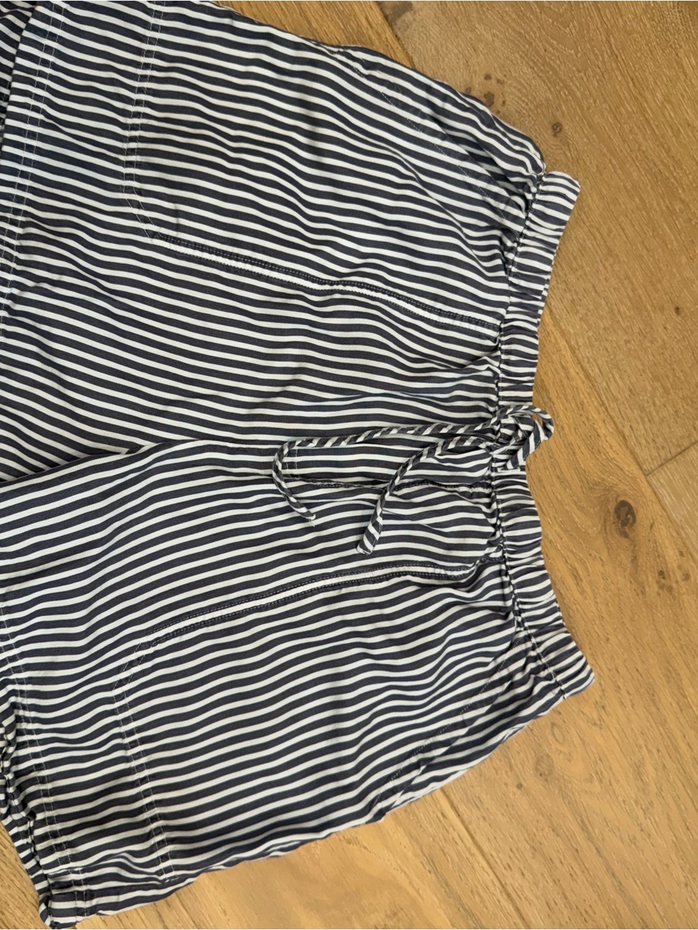Splendid Navy and White Striped Elastic Waist Shorts